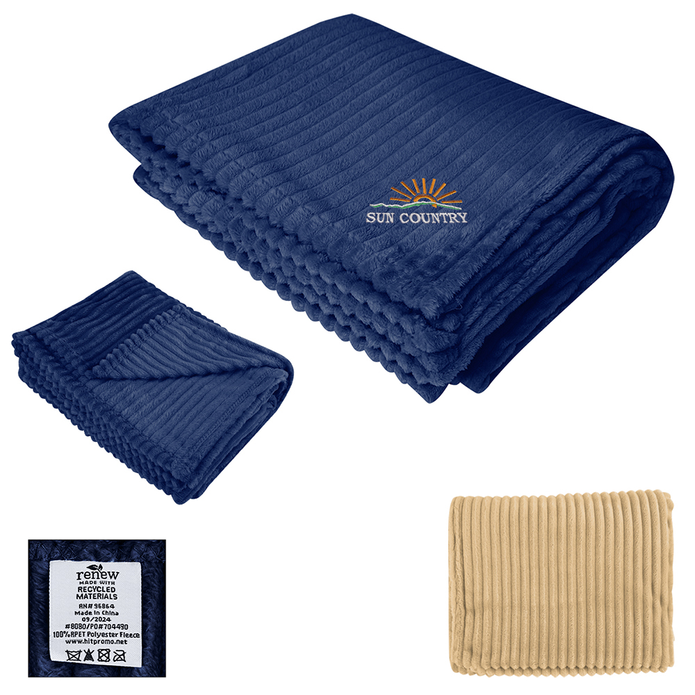 Raleigh rPET Ribbed Flannel Blanket